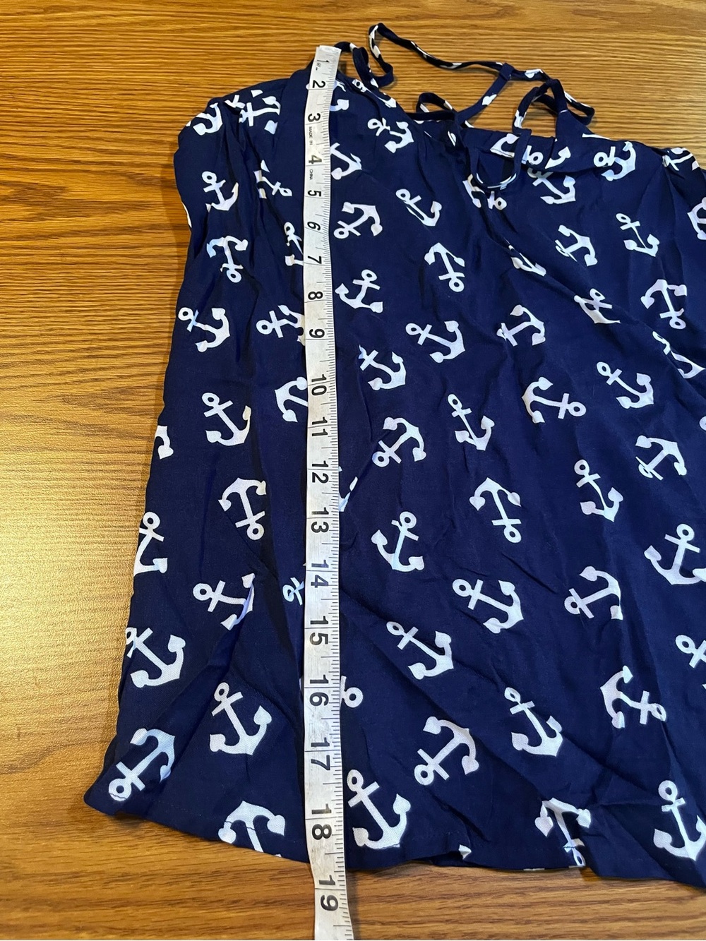 No Boundaries Navy and White Anchor sleeveless Top Size M 7-9 - Picture 4 of 8